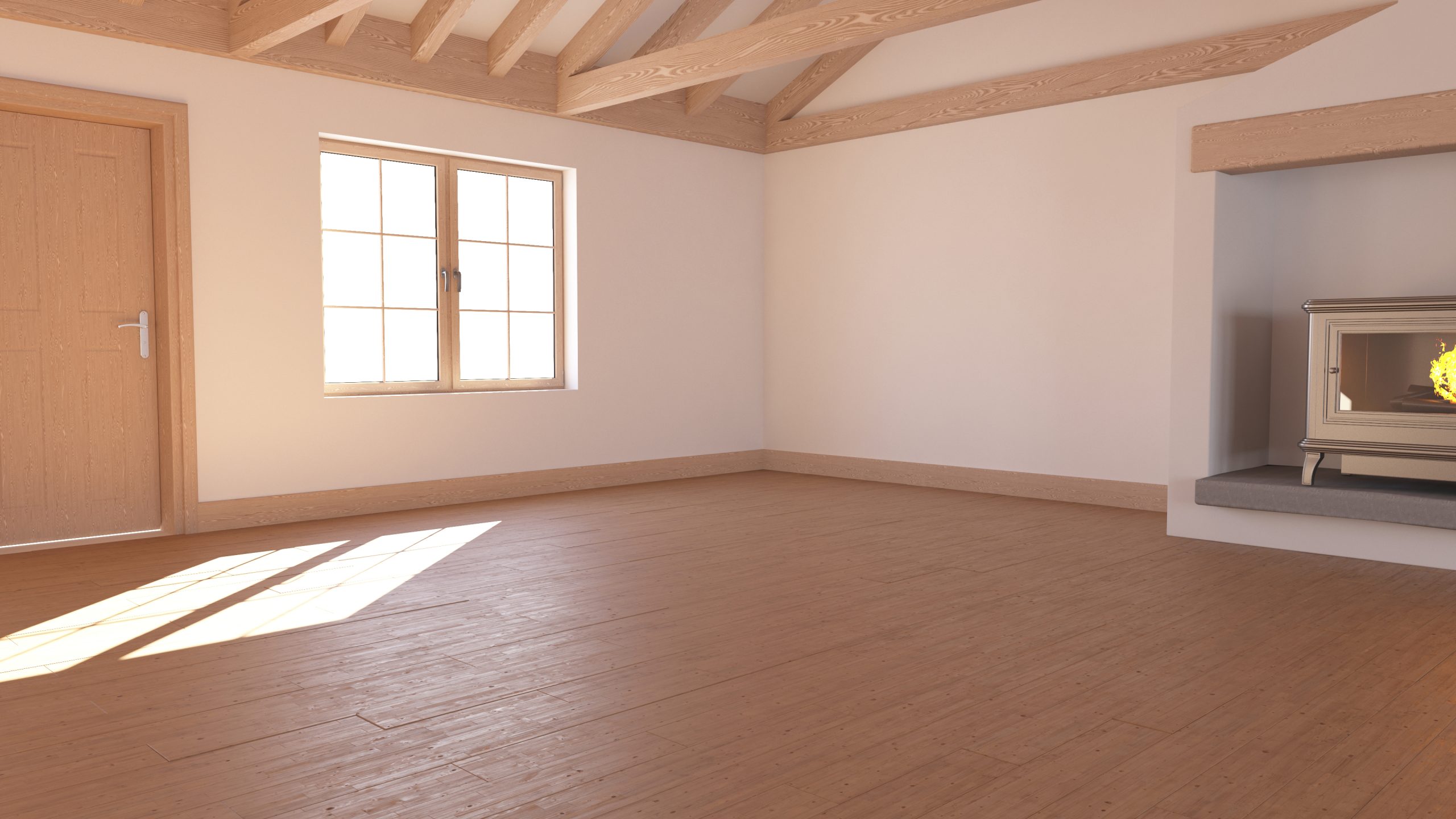 Render of 3D Contemporary Empty Room